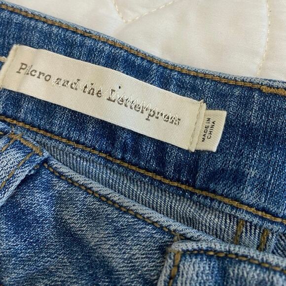 Anthropologie Pilcro Lace Embroidered Crop Jeans Women's Size 26 flare Bohemian - Picture 10 of 12